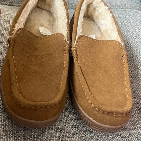 George Men's Hillcrest Suede Moccasin Slippers Camel Size 11-12 NWOT - Picture 6 of 6
